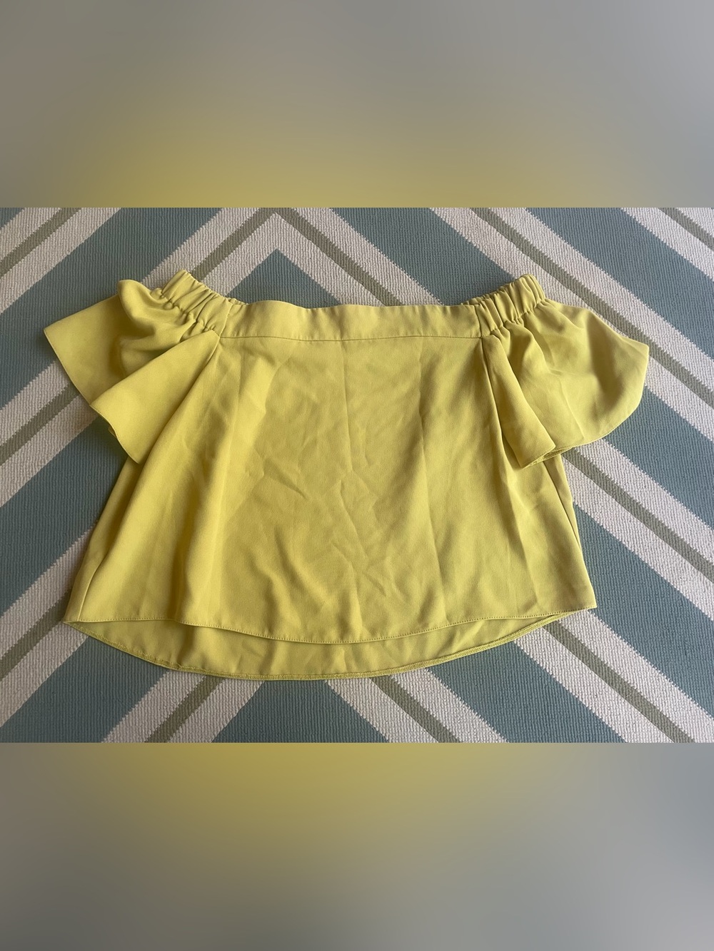 Topshop off the shoulder Bardot Yellow Top Size 8